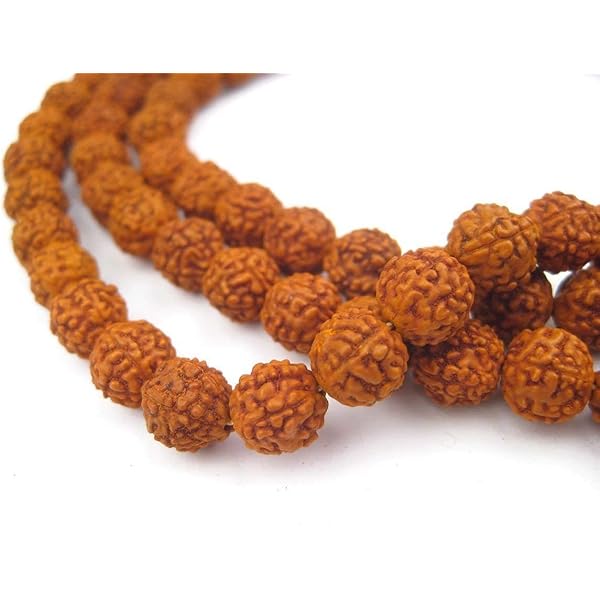 Mystique India Rudraksha Japa Mala 108 + 1 Cuentas De Oración, Rudraksh, Rudraksh