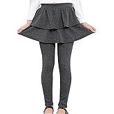 Auranso Girls School Uniform Pants Kids Clothes Ruffle Tutu Leggings with Skirt 2-14 Years