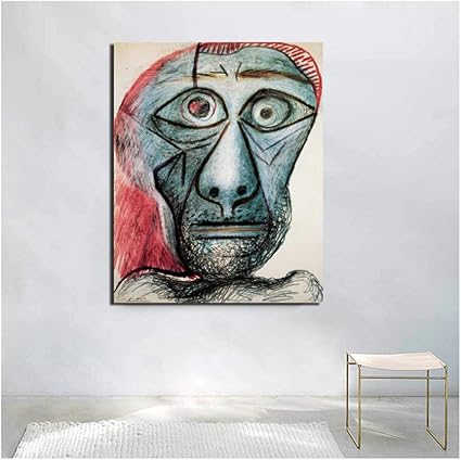 Autoportrait Face A La Mort Pablo Picasso Toile Peinture Salon Decoration Decoration Murale Art Peinture Affiche Photo 60x80 Cm Sans Cadre Amazon Fr Cuisine Maison
