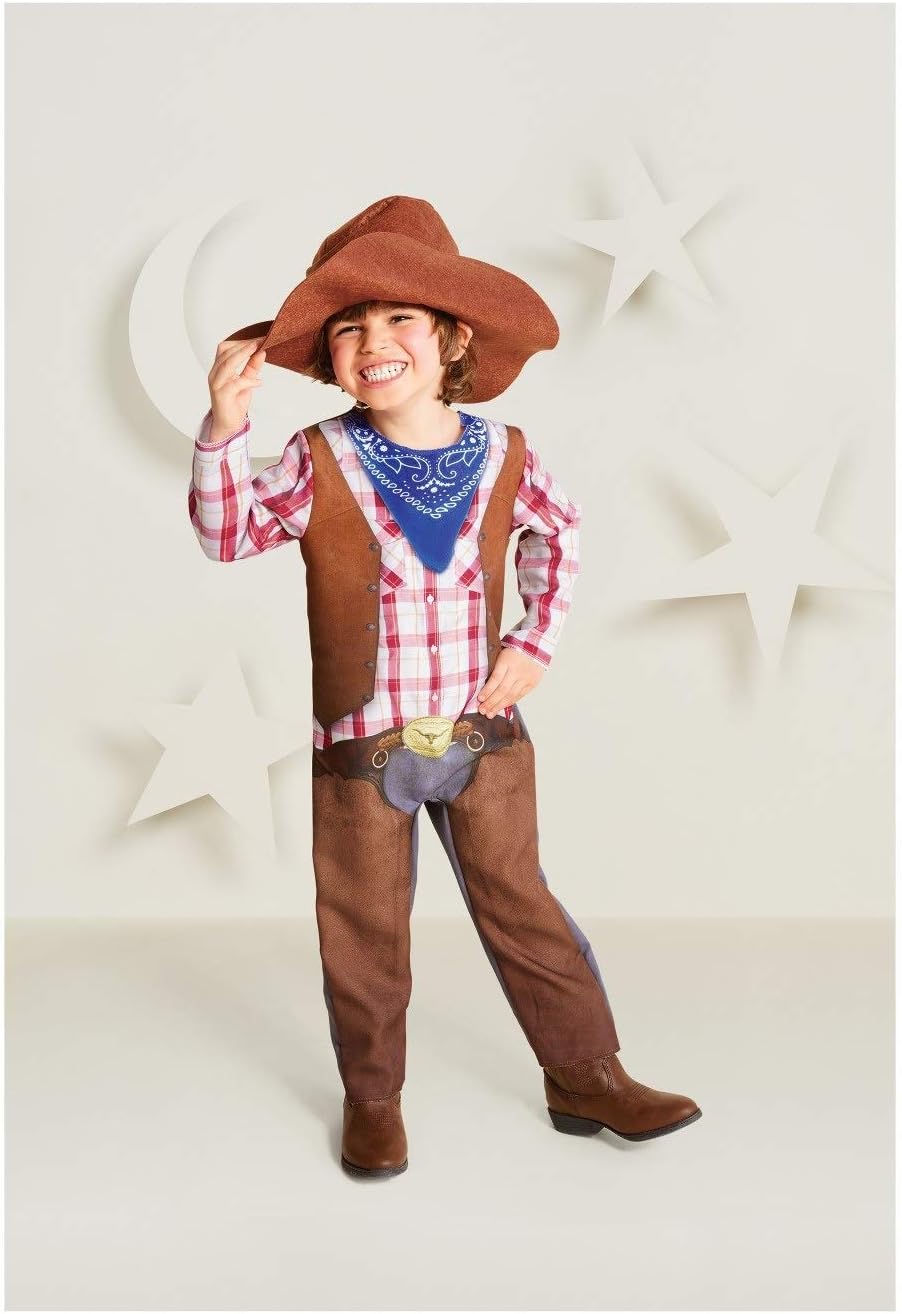 Hyde and Eek Toddler Boys Printed Cowboy Costume w Felt Hat