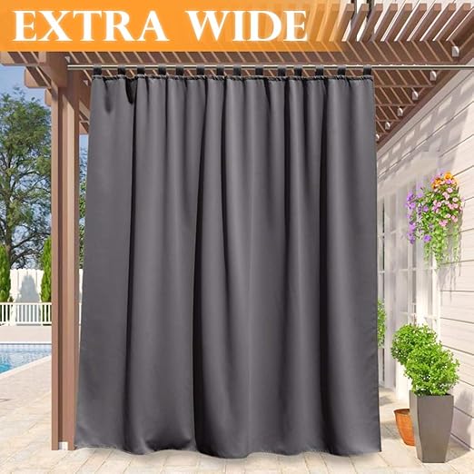 Amazon Com Ryb Home Outdoor Curtains Long Patio Privacy
