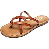 Luffymomo Women's Elastic Strap Flat Sandals Casual Summer Open Toe Sandal