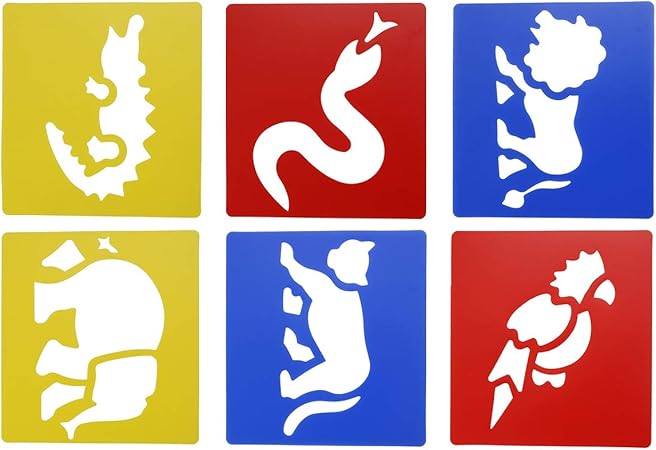 Amazon Chic Diary ステンシル シート お絵かき テンプレート 絵の具 塗り絵 Diy 制作 描画ツール 図面テンプレート 子供 小学生 動物 植物 お絵かき おもちゃ