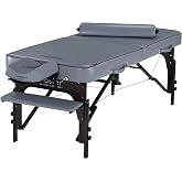 Master Massage 30" Montour Lx Portable Massage Table Package with 3" Memory Foam, Dove Grey- Foldable Massage Table, Folding Spa Beauty Bed