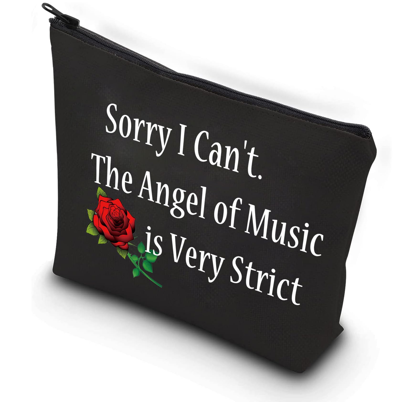 PXTIDY Opera Phanto Drama Inspired Phantom's Mask Makeup Bag Musical Comedy Fans Gift Sorry I Can’t The Angel of Music is Very Strict Zipper Bag