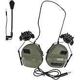 Tactical Headset,Tactical Shooting Earmuff,Earmuff Military Airsoft Cs Combat Headset,Army Hunting Headphone,Hunting Shooting Headset with Microphone Waterproof Headphones