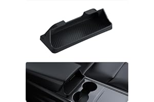 BASENOR 2021-2023 Tesla Model 3 & 2021-2024 Model Y Sunglasses Holder, Center Console Armrest Storage Box, Soft Silicone Anti