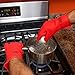 BakeitFun Silicone Gloves (Medium, Red) (Black, Other)