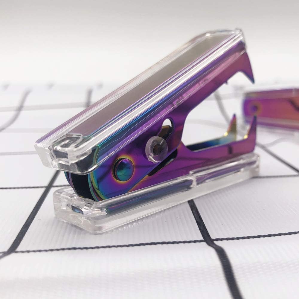 1 Pack Rainbow Staples Remover Clear Acrylic Body Steel Jaws Staple Puller Removal Tool for Dress Up Home Office School Desk Accessories Gift (1 Pack, Clear & Rainbow Tone) : Office Products