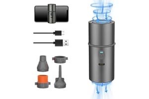 JSLOVE Electric Portable Air Pump with 2500mAh Battery, USB Rechargeable, Mini Inflate/Deflate Pump for Inflatable Cushions, Pool Toys, Floats, Swimming Rings, Air Mattress Beds, Vacuum Storage Bags