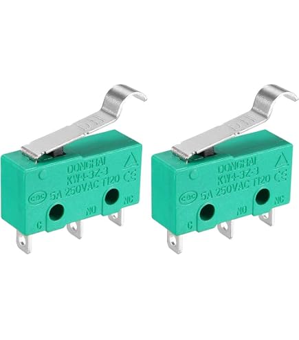 Lot De 3 Micro-interrupteurs SPDT KW4-3Z-3 Avec Levier Galet - Neuf Uxcell, Vert