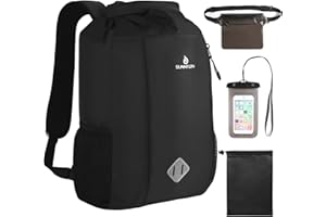 Sunnylon Dry Bag Backpack, 20L Dry Bag Waterproof with Waist Pouch and Phone Case,Roll top Dry bag for kayaking,Marine dry bag for Kayaking, Beach, Rafting, Boating, Hiking, Camping and Fishing