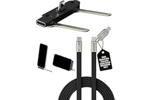 2 in 1 Detachable Charging Cable Stand, 240W Super Fast Charger Cord Type C & Lightning, Foldable Phone Data Cables Invisible