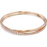 Swarovski Twist Rows Crystal Bracelet Collection, Rhodium &amp; Rose Gold Tone Finish, Clear Crystals