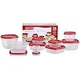 Rubbermaid Easy Find Lids Food Storage Containers, Racer Red, Set of 24 7J98