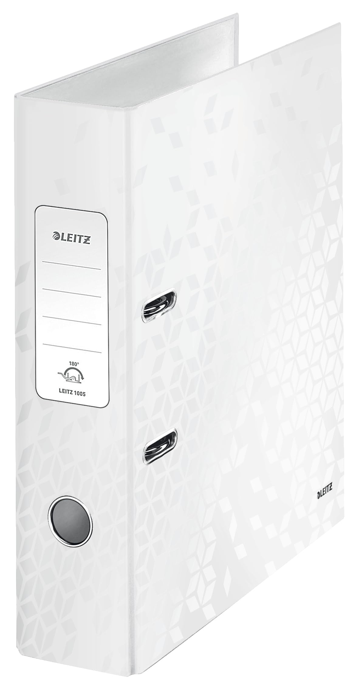 Leitz Lever Arch File, Pearl white, 80 mm spine width, WOW Range, 10050001, 80mm Spine