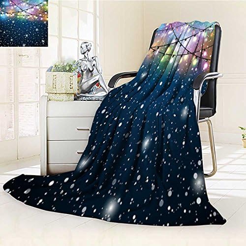 Fleece Blanket 300 GSM glowing lights colorful fairy lights background christmas lights background fly Anti-static Double-sides Reversible Super Soft Warm Fuzzy Bed Blanket(90"x 70")
