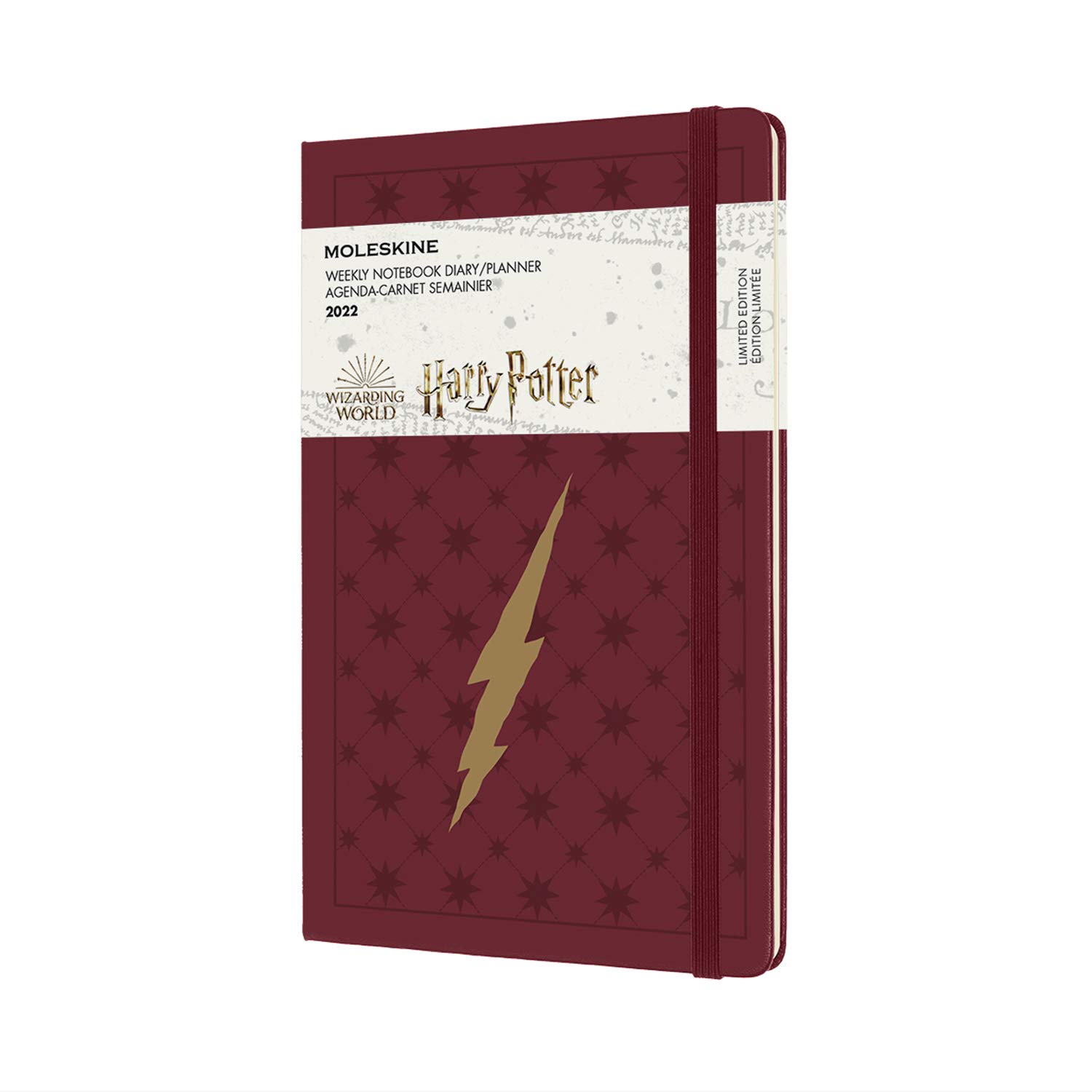 Moleskine - 12-Month Weekly Planner, Weekly Diary 2022, Harry Potter Limited Edition Planner, Lightning Theme, Hard Cover, Large Size 13 x 21 cm, 144 Pages