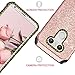 BENTOBEN Compatible with LG G6 Case, Luxury Glitter Sparkly Bling Slim 2 in 1 Hybrid Hard PC Cover Flexible TPU Laminated Shiny Faux Leather Chrome Shockproof Protective Case for LG G6(2017),Rose Gold