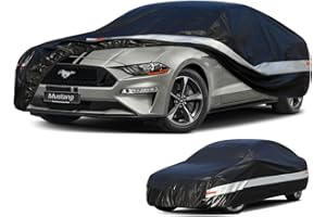 Holthly 10 Layers Car Cover Custom Fit for Ford Mustang, Shelby, GT350, GT500 (1964-2024) Waterproof All Weather for Automobiles, Outdoor Full Cover Sun UV Rain Protection.Black