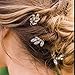 Unicra Bridal Hair Pins-Bridal Crystal Pearl Bead Hair Pins 3 Pieces (Silver)