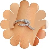 Andiyace Vintage Crystal Snake Ring Snake Open Finger Ring Rhinestone Serpent Stacking Ring Jewelry for Women and Teen