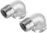 ERGAOBOY 2x 1/2" BSP 304 Stainless Steel 90 Degree Elbow Pipe Fitting view 1