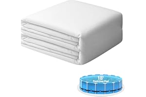 Iriisy 18ft Precut Round Pool Liner Pad, 18-Foot 280g/㎡ Thickened Pool Liners for Above Ground Swimming Pools, Heavy Duty Geotextile Material Pool Pad for Puncture Resistent, Extend Liner Life, White