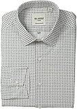Ben Sherman Men's Skinny Fit Mini Paisley Print Spread Collar Dress Shirt, Grey/Black, 15.5