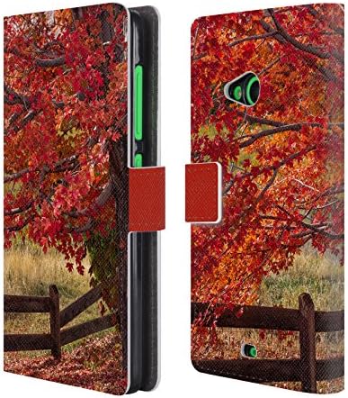 Official Darren White Flames On The Fence Master Fall Colours Leather Book Wallet Case Cover For Microsoft Lumia 535 / Dual SIM
