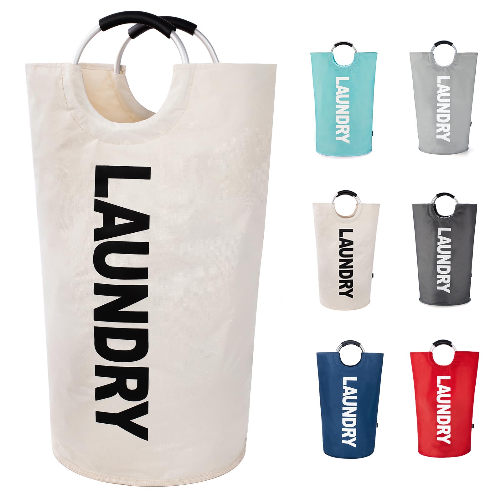 Twira - Pro XXL 125L Laundry Hamper - Standing Laundry Hamper - Laundry Basket with Padded Handles - Foldable Waterproof Clothes Bin - Clothes Basket for University, Laundry Room, Bathroom