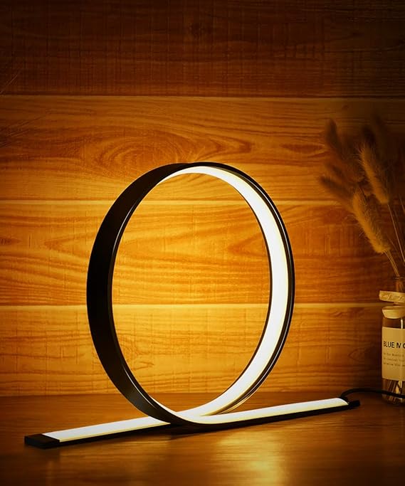 Circle LED Table Lamp, 12W Desk Lamp with Contemporary Design, Modern Stylish Bedside Reading