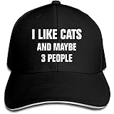 Amazon Com I Like Cats Maybe 3 People Unisex Cotton Baseball Cap Adjustable Vintage Classic Casual Dad Hat Black Clothing