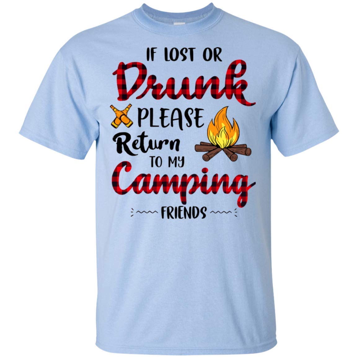Urvog If Lost Or Drunk Please Return To My Camping Friends T Shirt Campfire Drinking Wine 