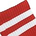 Luwint Striped Soccer Socks, Cushion Long Sports Socks Over-The-Calf Athletic Socks for Kids Youth Adults (M, Red)