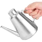 Stainless Steel Oil Dispenser Bottle 600ml/20oz - Olive Oil Pourer with Anti-Drip Spout & Ergonomic Handle for Kitchen, Cooking, Restaurant, BBQ (Oil Pot, Storage Container, Vinegar Bottle)(600ml)