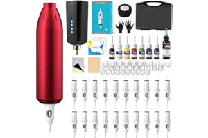 Nazzor Tattoo Gun Kit Wireless Tattoo Pen Machine Kit Battery Power Supply Tattoo Cartridges Needles Set Complete Tattoo Kit for Beginners SLP63KITTI302-2
