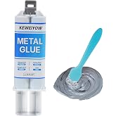 Metal Epoxy Glue Heavy Duty Waterproof, Liquid Welding Adhesive, Automotive Body Filler &amp; Exhaust Repair Kit, Bonds Metals, Plastics, Stainless Steel, Iron, Aluminum, 1.76 oz