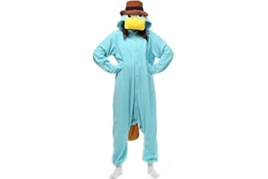 Wishliker Unisex Adult Onesie Pyjamas Platypus Christmas Costume SkyBlue