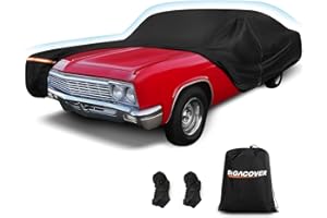BIGACOVER Car Cover for Chevy Caprice 2/4 Door Biscayne/Coupe/Sedan 1966-1996, Waterproof 210D Oxford Cloth and Cotton Cover Outdoor Full Car Covers with Zipper Windproof Heavy Duty All Weather Protection