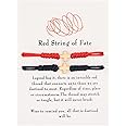 Caiyao 2Pcs Handmade 7 Knots Red String of Fate Protection Good Luck Bracelet Set Adjustable Kabbalah Braide Rope Long Distance Relationship Bracelet for Women Men Amulet Jewelry