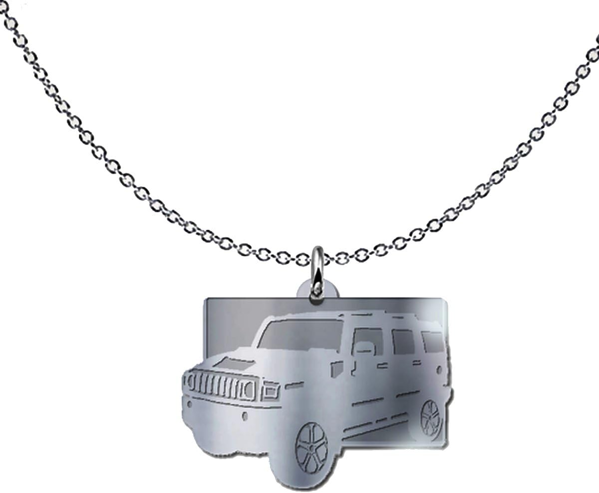 mmandiDESIGNS H1 H2 H3 SUV Freeform Solid 925 Sterling Silver Pendant Necklace