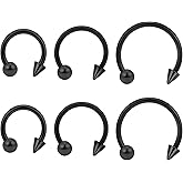 Ovxznts Snake Bite Jewelry Long Spike Lip Piercing Jewelry Surgical Steel Lip Rings Hoop 16g Horseshoe Vertical Labret Hoops for Women Men