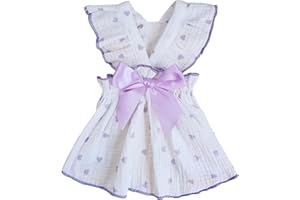 QWINEE Heart Print Dog Cat Dress Bow Decor Cute Dog Dresses Puppy Tutu Skirt Chihuahua Teddy Pomeranian Dress Birthday Holiday Clothes for Cat Kittens Small Medium Large Dogs Purple L