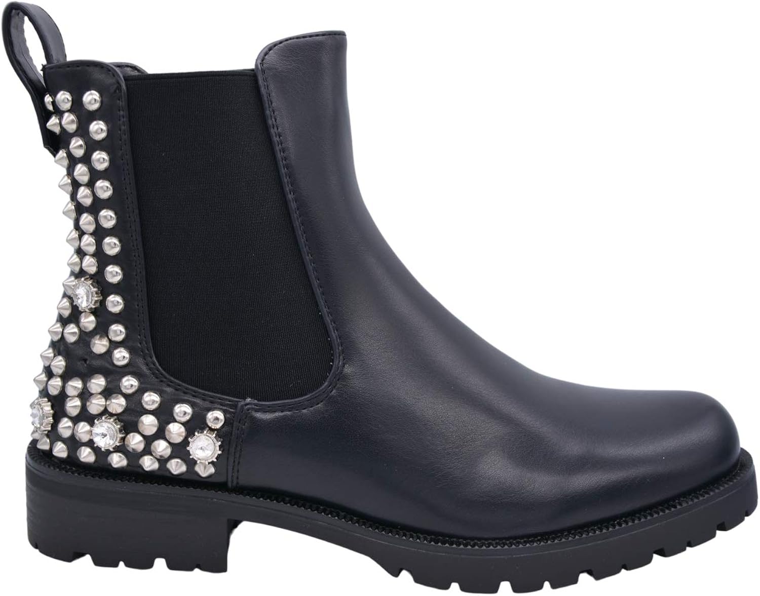 chunky black heeled ankle boots