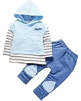 JiAmy Baby Jungen Set Hoodie + Hose - Weicher Sweatshirt Zweiteiler 0-3 Jahre