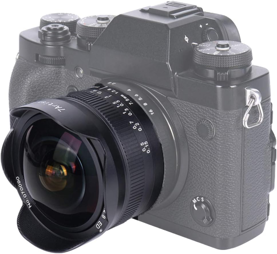 7Artisans 7,5 mm F2,8 II Sony E Mount APS-C Fisheye Prime Objektiv,Manuelles 190° Ultra Weitwinkel Festbrennweiten Objektiv für Sony A5000 A5100 A6000 A6300 A6400 A6500 NEX-5T A7III A7R III 4