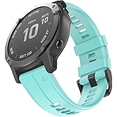 OVERSTEP Compatible with Garmin Fenix 5X Band 26mm Width Soft Silicone Watch Strap for Fenix 6X/Fenix 7X/Fenix 5X Plus/Fenix 6X Pro/Fenix 3/Fenix 3 HR/Tactix/Descent MK1/D2 Delta PX/D2 Charlie, Mint