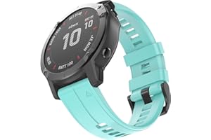 OVERSTEP Compatible with Garmin Fenix 5X Band 26mm Width Soft Silicone Watch Strap for Fenix 6X/Fenix 7X/Fenix 5X Plus/Fenix 6X Pro/Fenix 3/Fenix 3 HR/Tactix/Descent MK1/D2 Delta PX/D2 Charlie, Mint