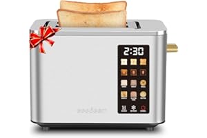 SEEDEEM Toaster 2 Slice, Touch Control Screen, Smart Stainless Toaster, 6 Shade Setting, 6 Bread Selection, Countdown, Remova
